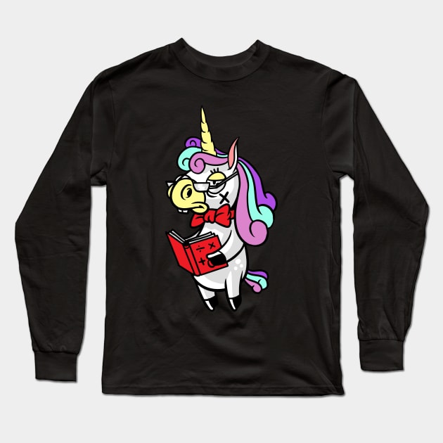 Unicorn Math Teacher Gift Long Sleeve T-Shirt by Evoke Collective